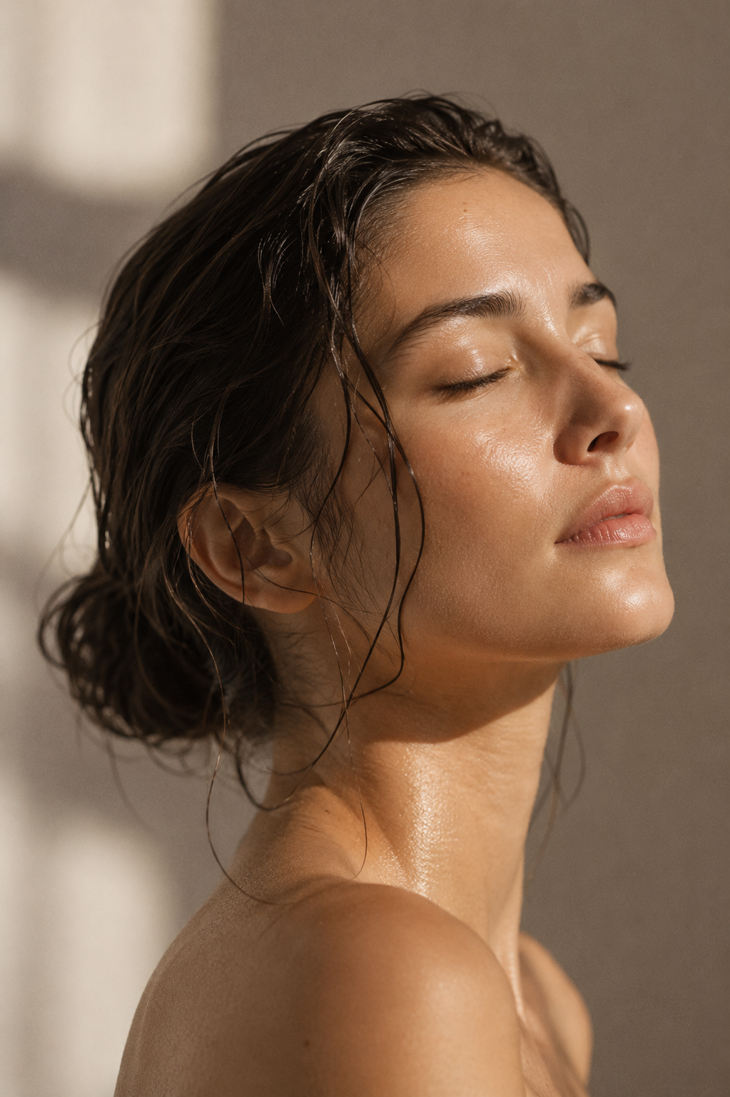 Campaign — natural skin, warm daylight